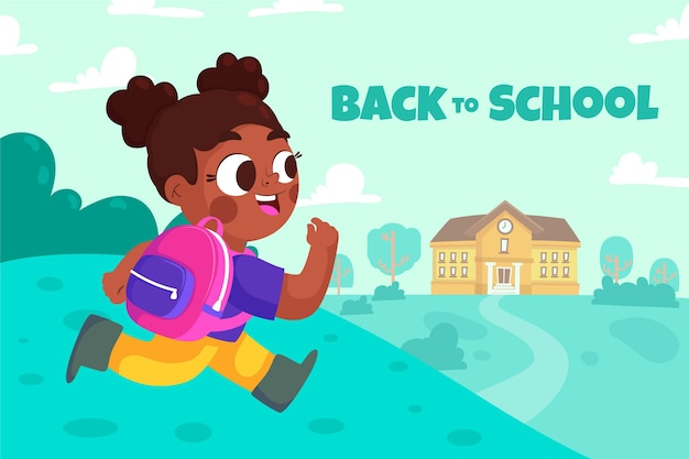 Cartoon back to school background