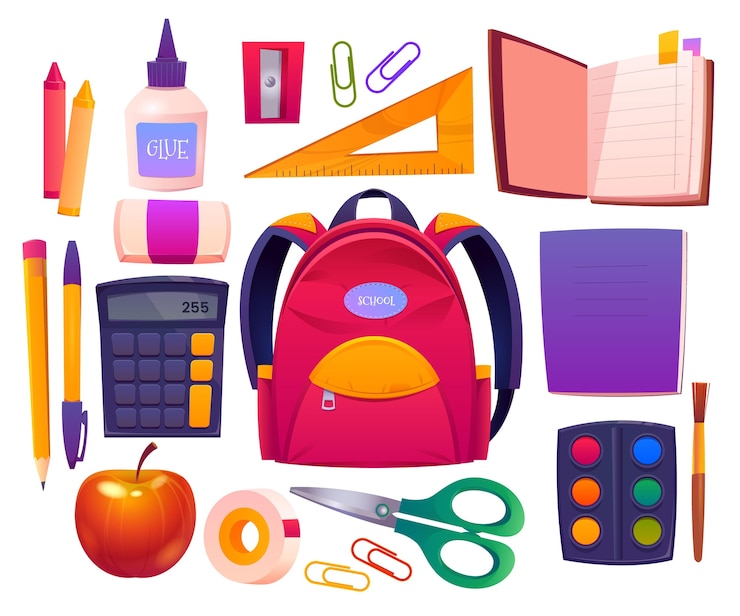 Vector cartoon back to school collection