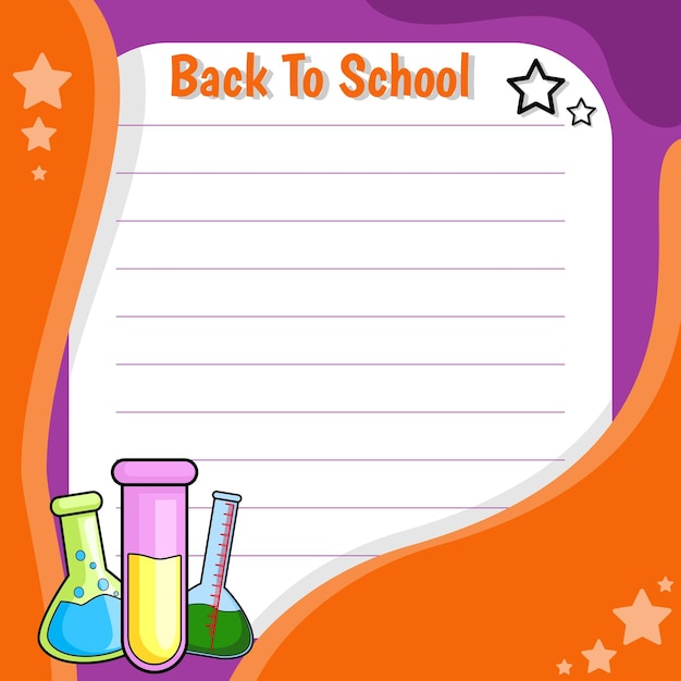 Cartoon of back to school stationery background