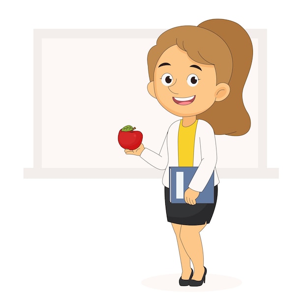 Vector cartoon back to school teacher