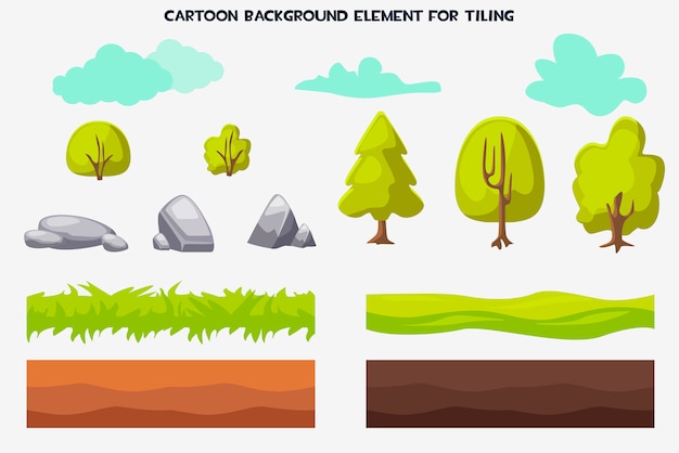 Vector cartoon background element for tiling nature