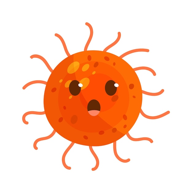 Cartoon Bacteria or Germ Funny Character Vector illustration