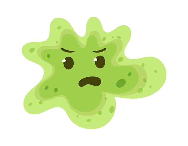 Cartoon bacteriën of kiem grappig karakter vectorillustratie