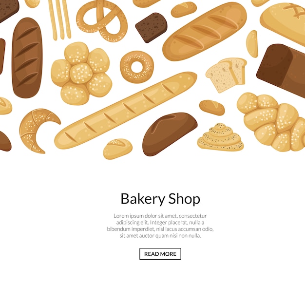  cartoon bakery elements  with copyspace illustration