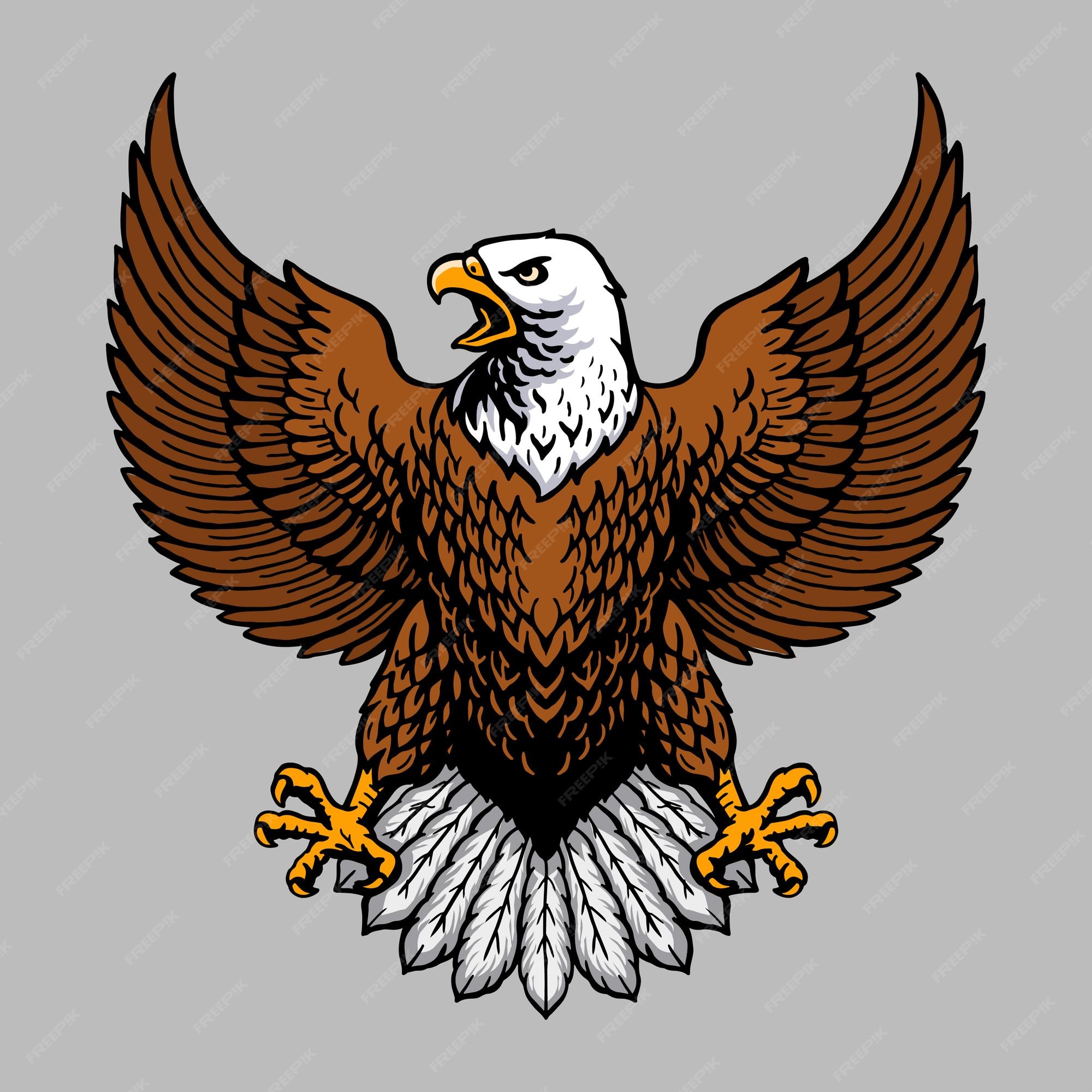 Premium Vector | Cartoon bald eagle flying flapping wings Premium Vector | Cartoon bald eagle flying flapping wings