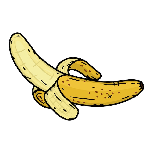 Cartoon banaan. banaan, fruit illustratie geïsoleerd