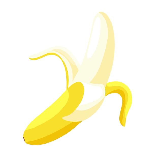 Cartoon banaan Banaan pictogram vectorillustratie geïsoleerd op een witte achtergrond