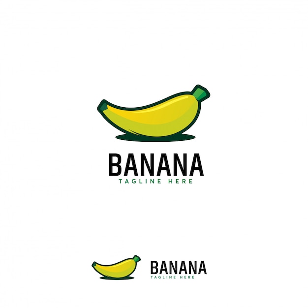 Cartoon banana fruit logo, banana fruit logo symbol icon