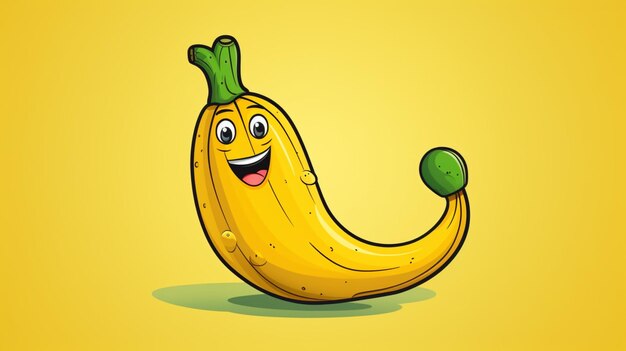 Vector a cartoon of a banana with a smile on it