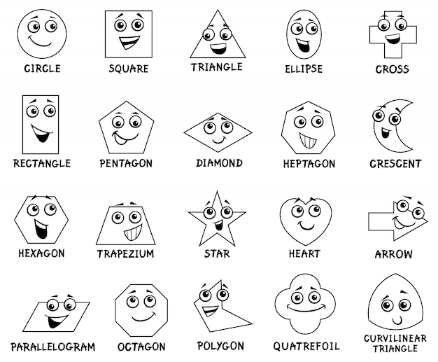 漫画の基本的な幾何学的図形文字