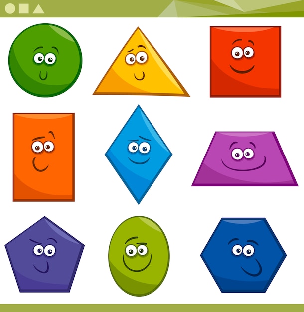 Cartoon basic geometric shapes