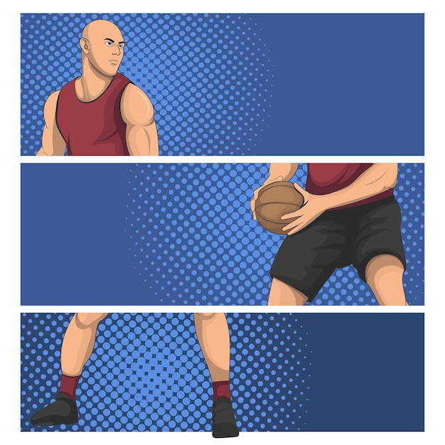 Cartoon of basketball players vector illustration