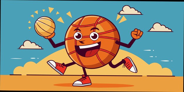 Vector a cartoon of a basketball with the number 3 on it
