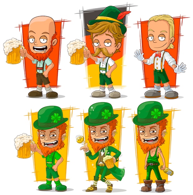 Cartoon bavarian with beer character