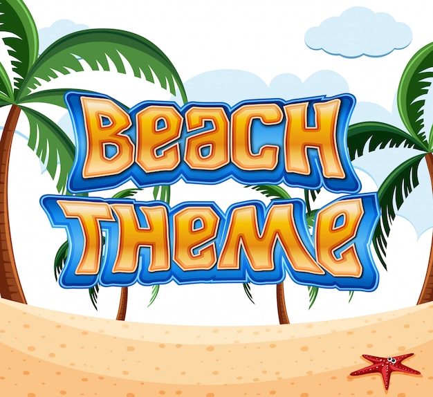 Cartoon beach thema-scène