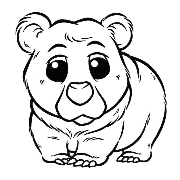 Cartoon Bear - Coloring book for kids