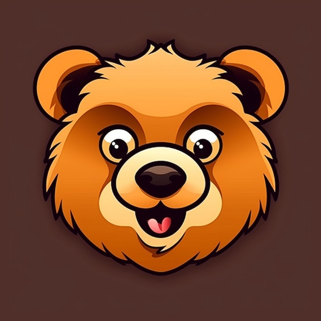 Cartoon Bear face clipart Vector Design