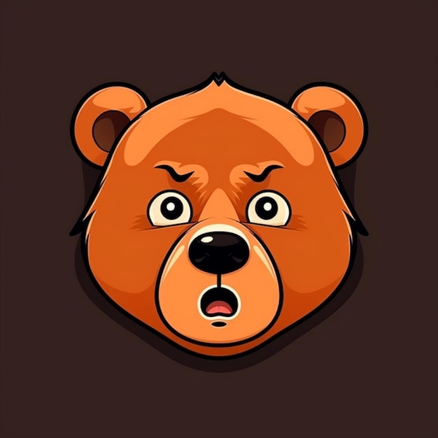 Vector cartoon bear face clipart vector design