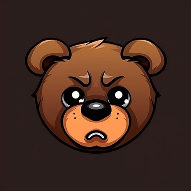 Vector cartoon bear face clipart vector design