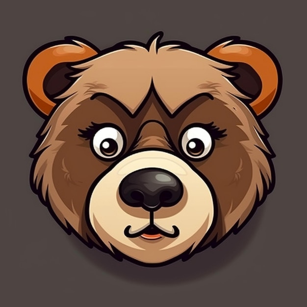 Vector cartoon bear face clipart vector design