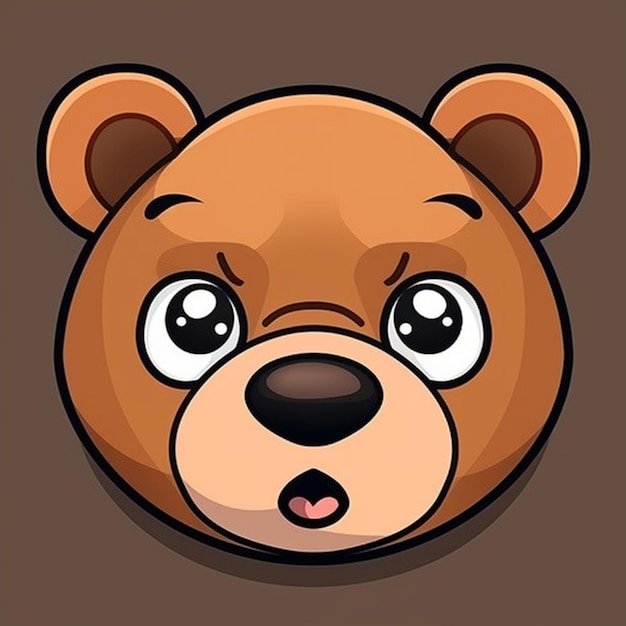 Vector cartoon bear face clipart vector design