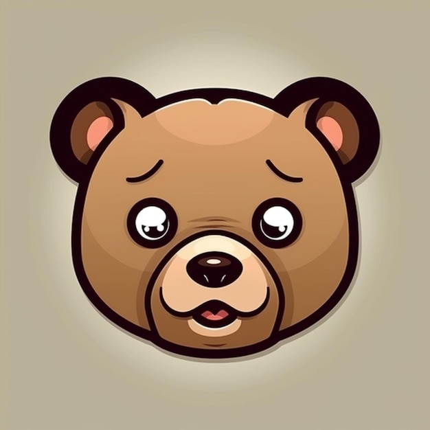 Vector cartoon bear face clipart vector design