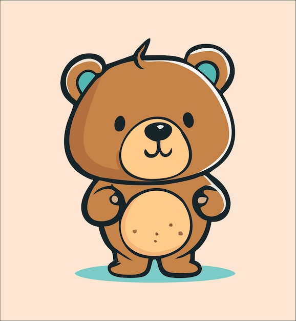 A cartoon bear with a yellow background.