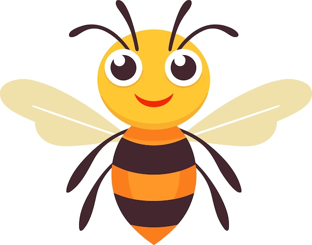 cartoon bee vector illustration on isolated background