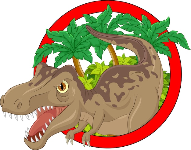 Vector cartoon big dinosaur illustration