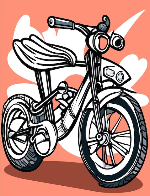 Cartoon Bike 2D Vector Design