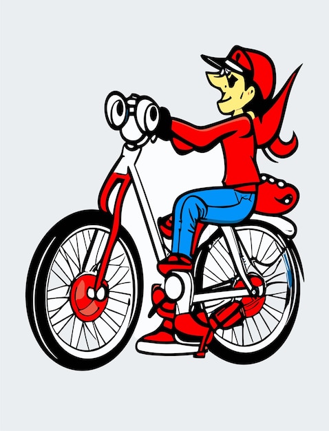 Vector cartoon bike 2d vector design