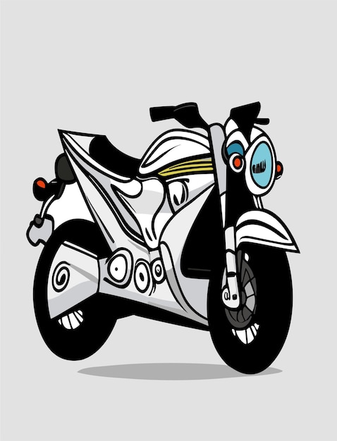 漫画のバイクの 2D ベクター デザイン