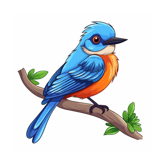 Vector cartoon bird vector illustration on white background