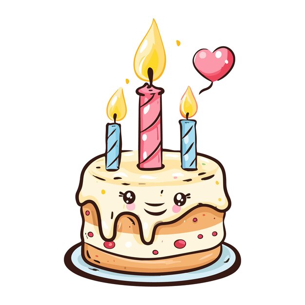 Vector cartoon birthday cake candle