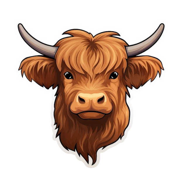 Vector cartoon bison face vector design