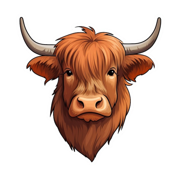 Vector cartoon bison face vector design