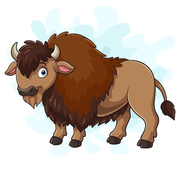 Vector cartoon bison op witte achtergrond
