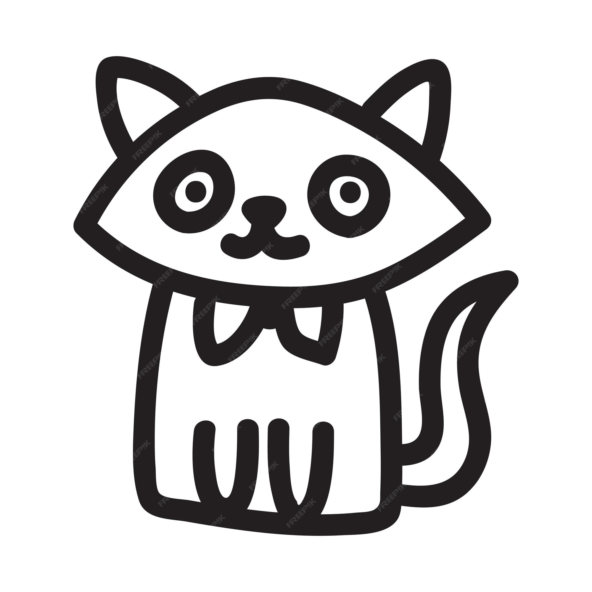 Premium Vector | Cartoon black cat drawing simple and cute kitten silhouette Premium Vector | Cartoon black cat drawing simple and cute kitten silhouette