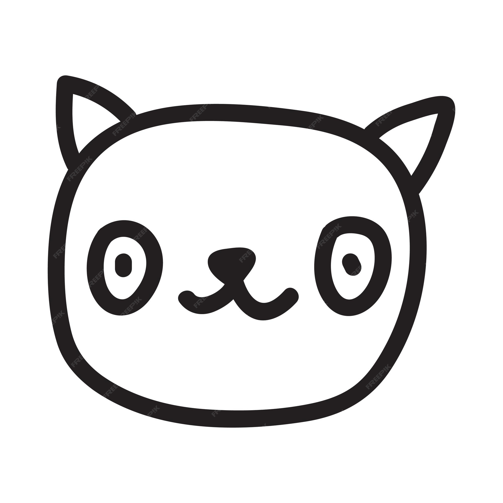 Cute Black Cat Icon. Funny Cartoon Character. Kawaii Animal. Tail