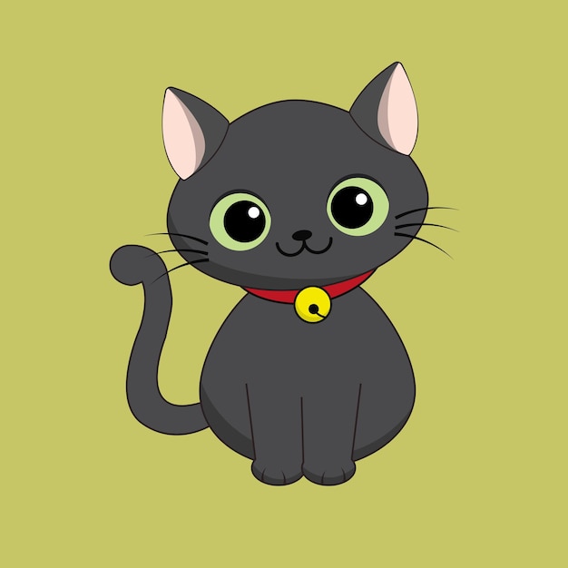 Cartoon Black Cat Vector illustration