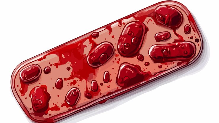 Vector cartoon bloody medical plaster vector illustration