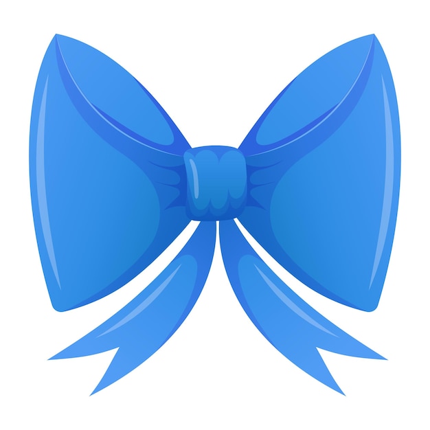 Vector cartoon blue bow isolated on white background