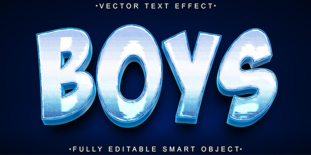 Cartoon Blue Boys Vector Volledig bewerkbaar Smart Object Text Effect