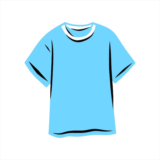 Vector cartoon blue casual top shirt