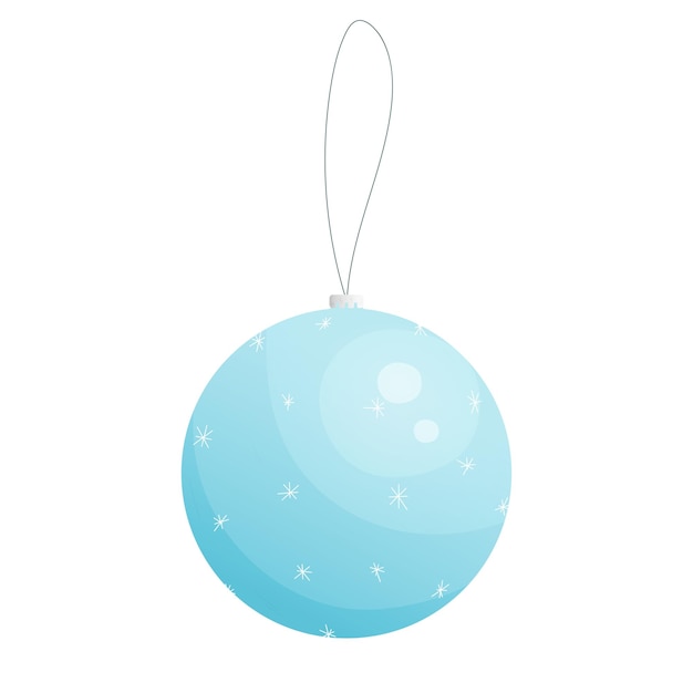 Cartoon blue christmas ball. Vector illustration