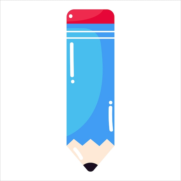 Cartoon blue pencil school supplies