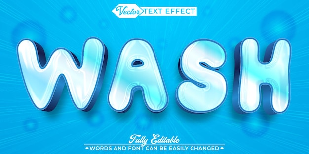Cartoon Blue Wash Vector bewerkbare tekst-effect sjabloon