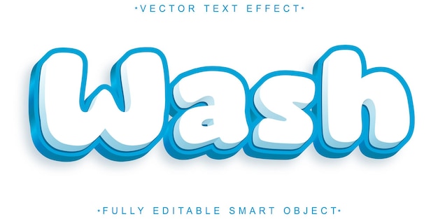 Cartoon Blue Wash Vector Fully Editable Smart Object Text Effect