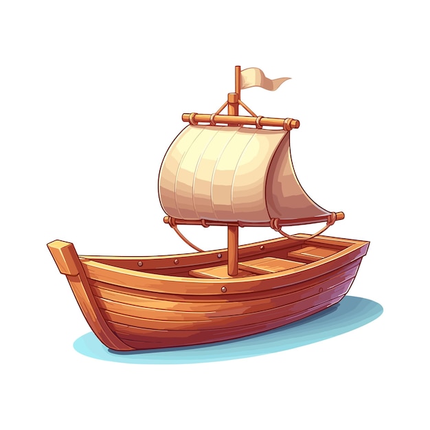 Vector cartoon boat vector illustration