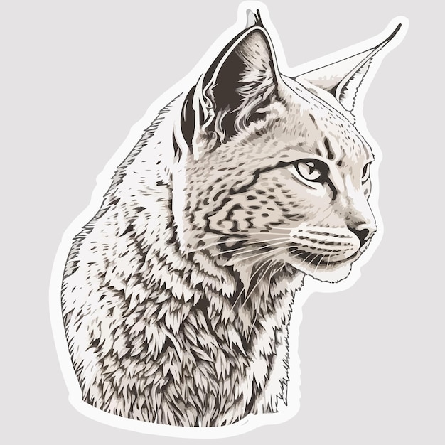 A cartoon bobcat with a white background.